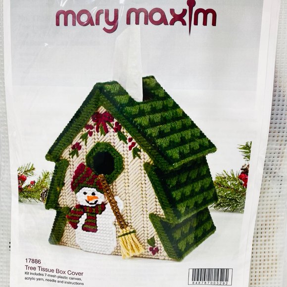 Mary Maxim Tree Tissue Box Cover Kit #17886 - New/Sealed - Picture 3 of 5